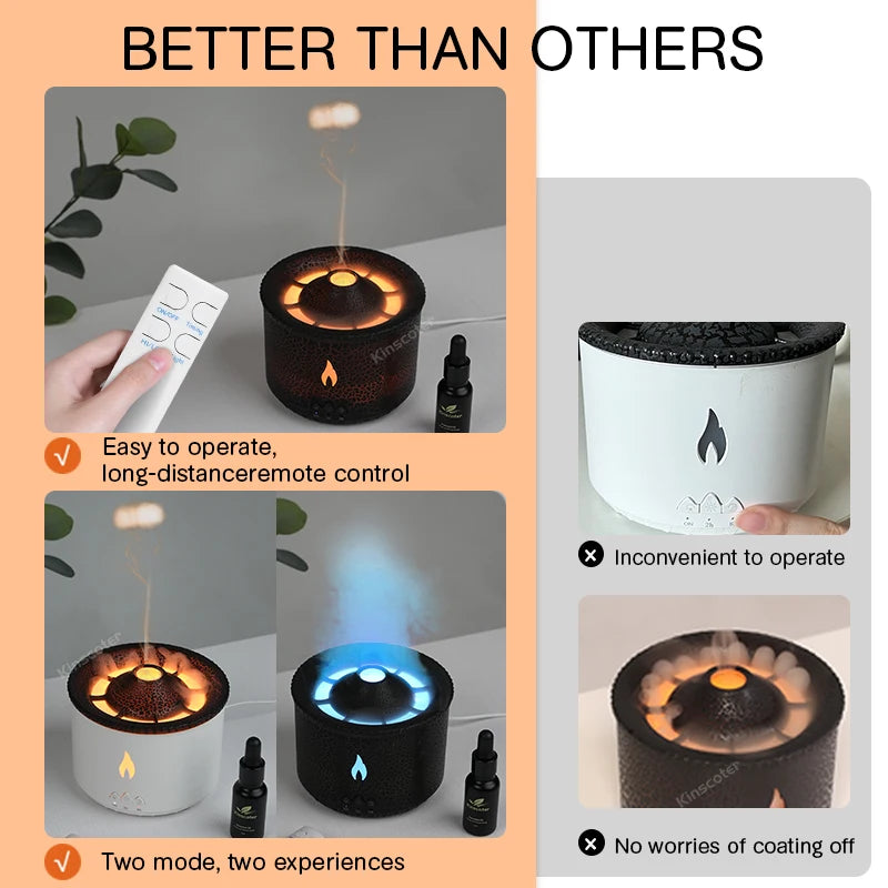 Jellyfish Smoke Ring Aroma Diffuser Creative Volcanic Air Humidifier Essential Oil Aromatherapy for Home Office