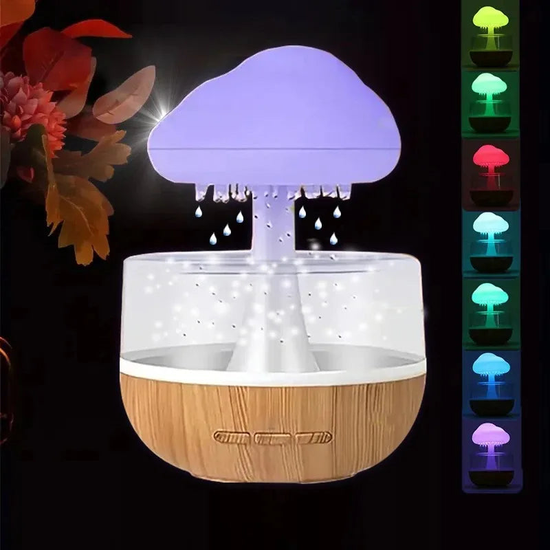 Rainy Day Humidifier, Colorful Mushroom Cloud Aromatherapy Humidifier, Desktop Fountain, Bedside Sleep, Relaxation, Adult Gift
